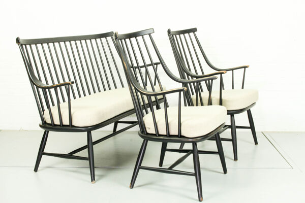 Lot de 2 fauteuils Grandessa et canapé assorti de Lena Larsson pour Pastoe & Nesto, 1959