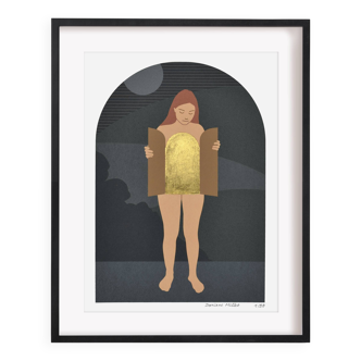 22 carat gold enhanced print, Le Trésor, 15x20 cm, signed limited edition