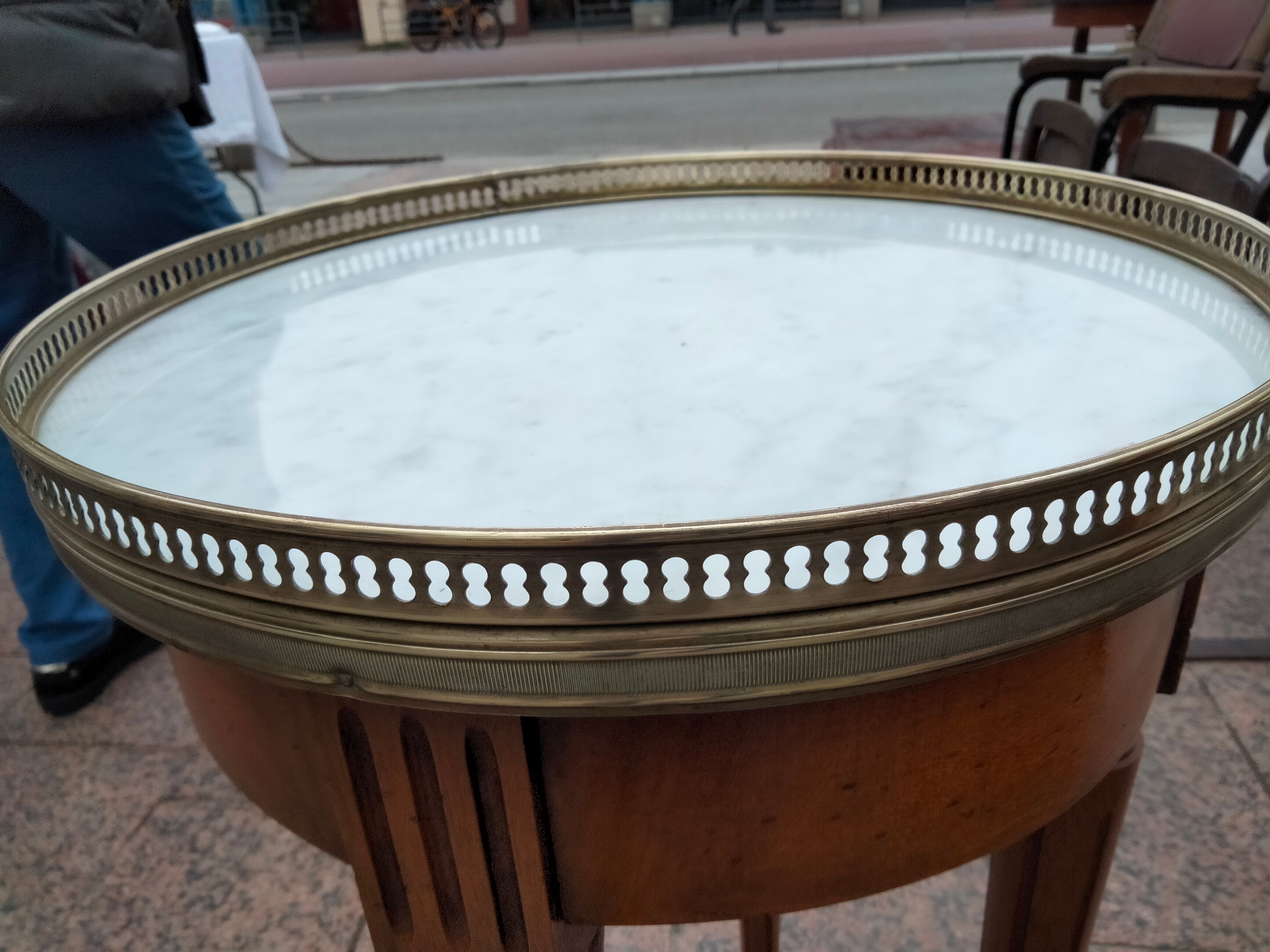 Gueridon side table old marble top vintage xxeme