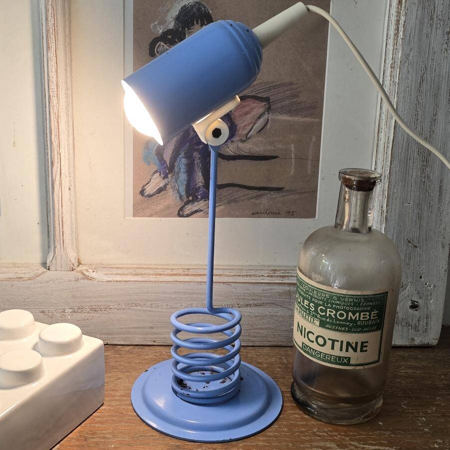 Space Age lamp in blue metal – 70s