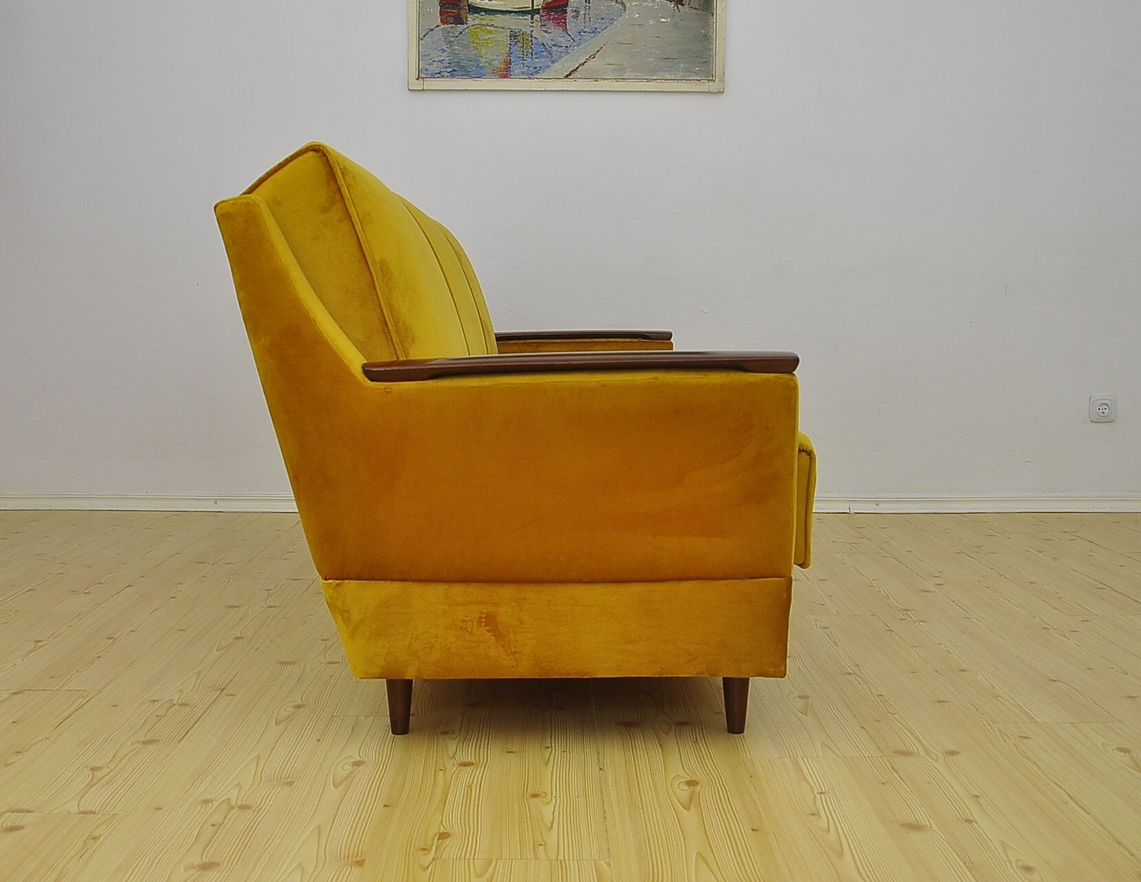 Mid-century velvet sofa daybed, 1960s