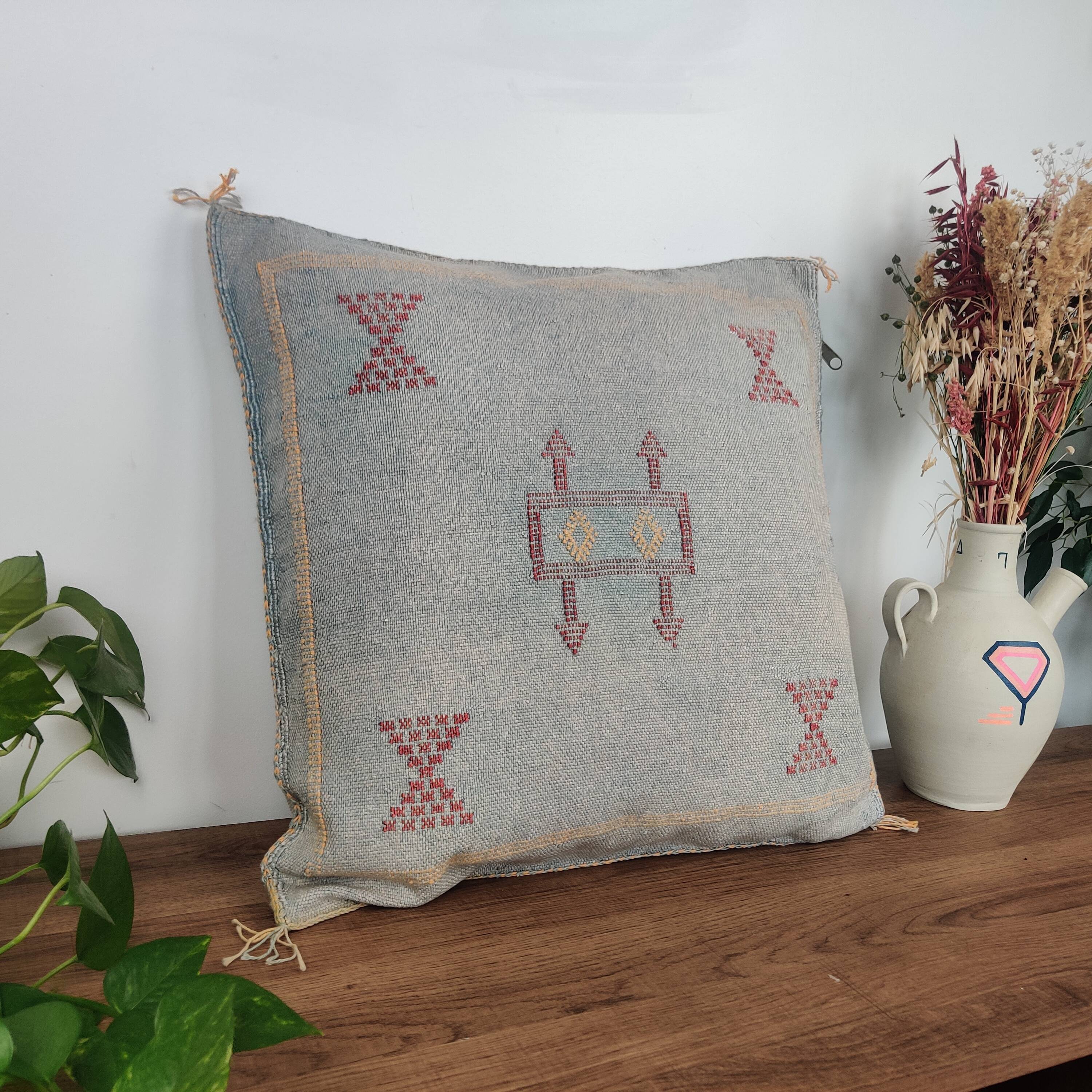 vintage gray Berber cushion