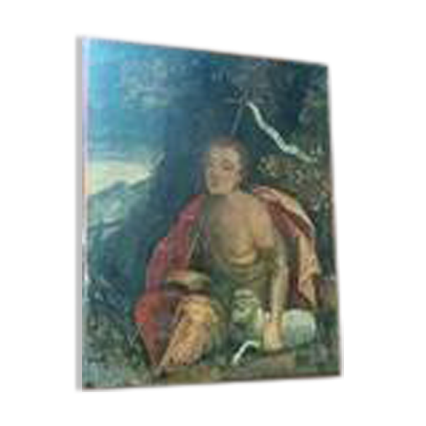 Ancient table on copper of saint john ino, 17th century