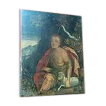Ancient table on copper of saint john ino, 17th century