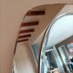 Vintage oval smoked glass mirror