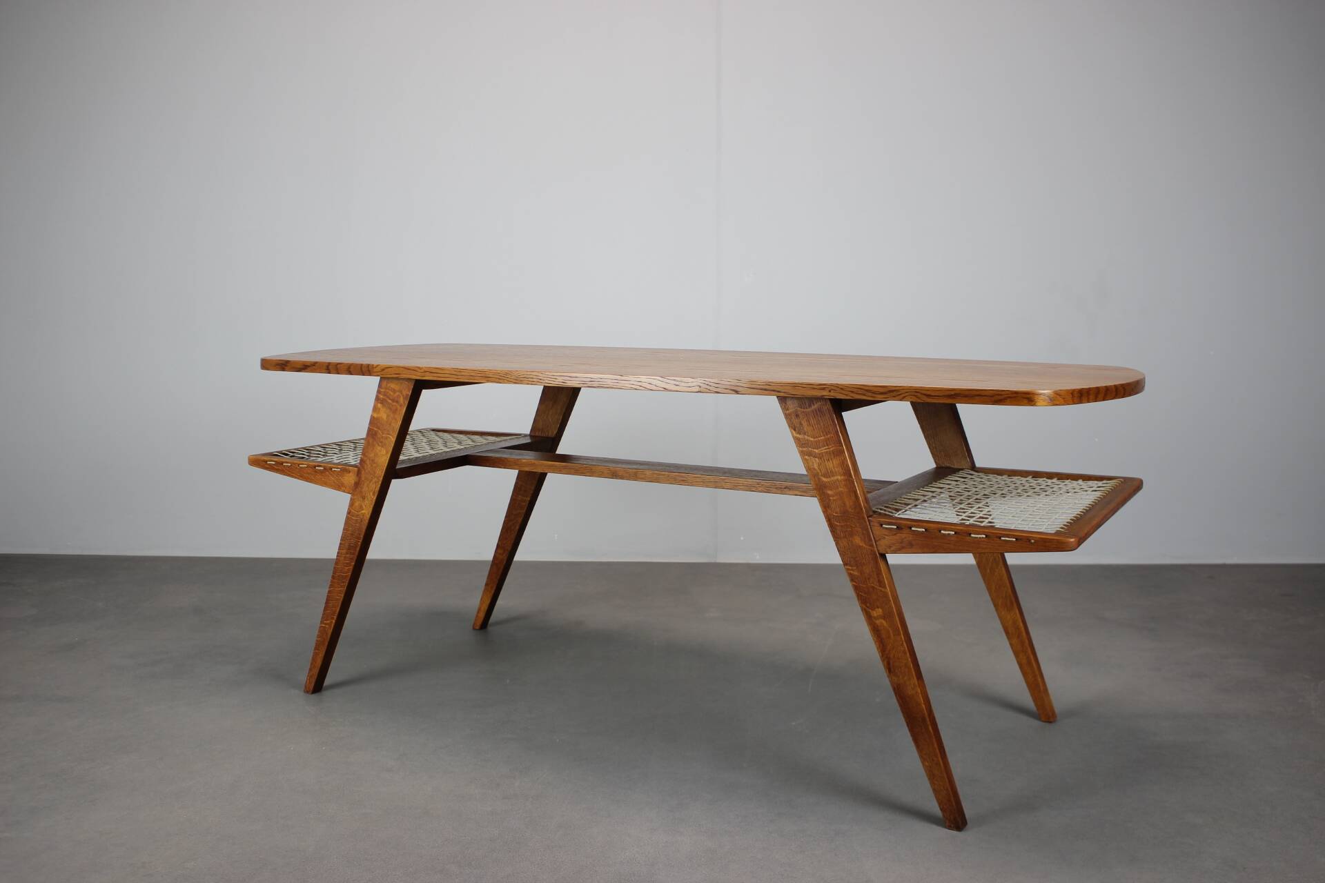 Mid-century Danish teak coffee table with magazine rack, Denmark 1960.