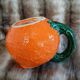 Jug / Carafe in orange barbotine shape