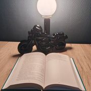 Vintage black ceramic motorcycle table lamp | Harley Davidson style