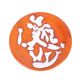 Jean lurcat in saint vicens orange enameled ceramic plate