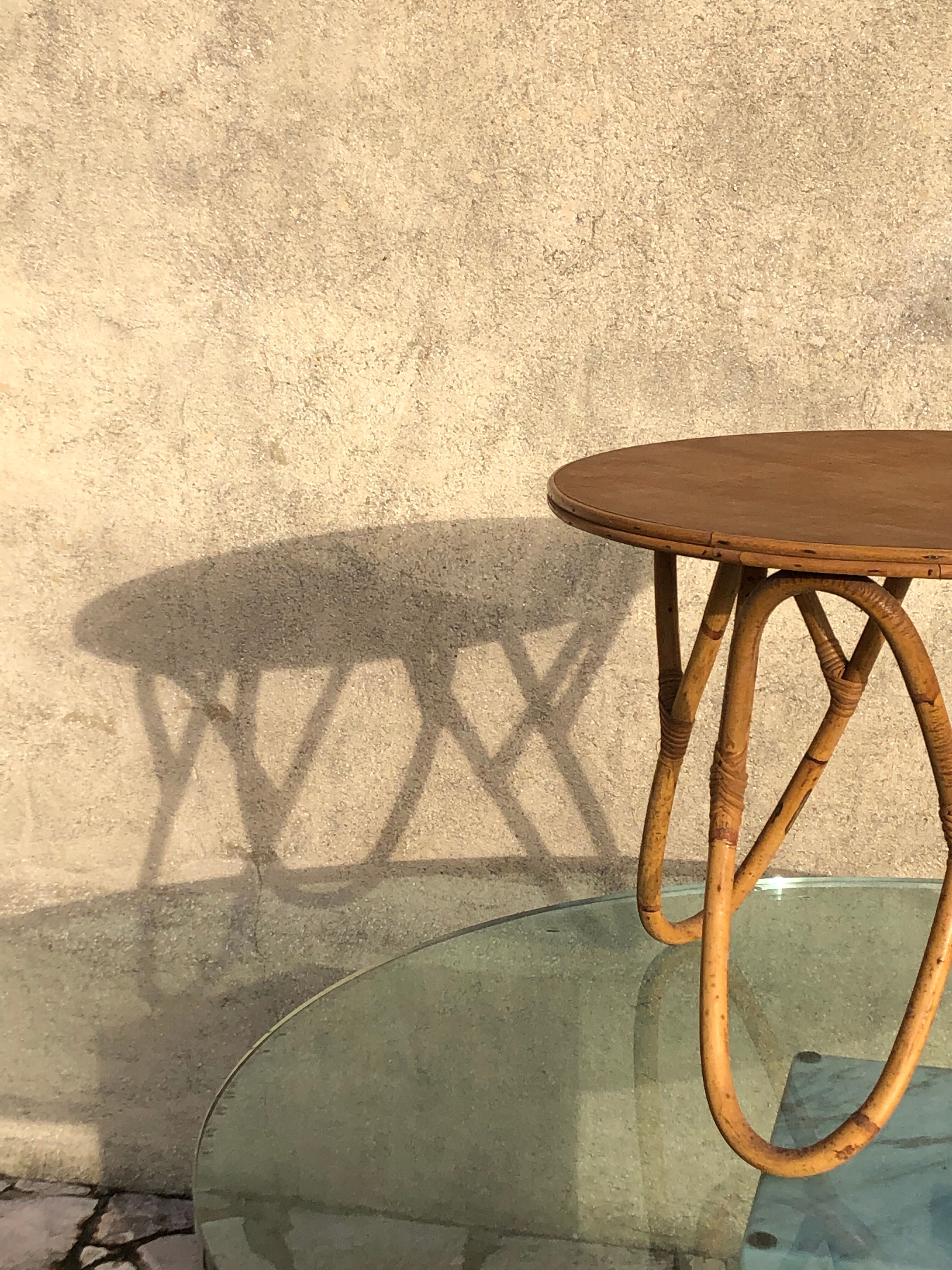 Vintage rattan coffee table