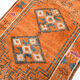 3x12 orange & beige long turkish vintage runner rug 387x87cm