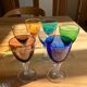 Lot de sept verres colorés