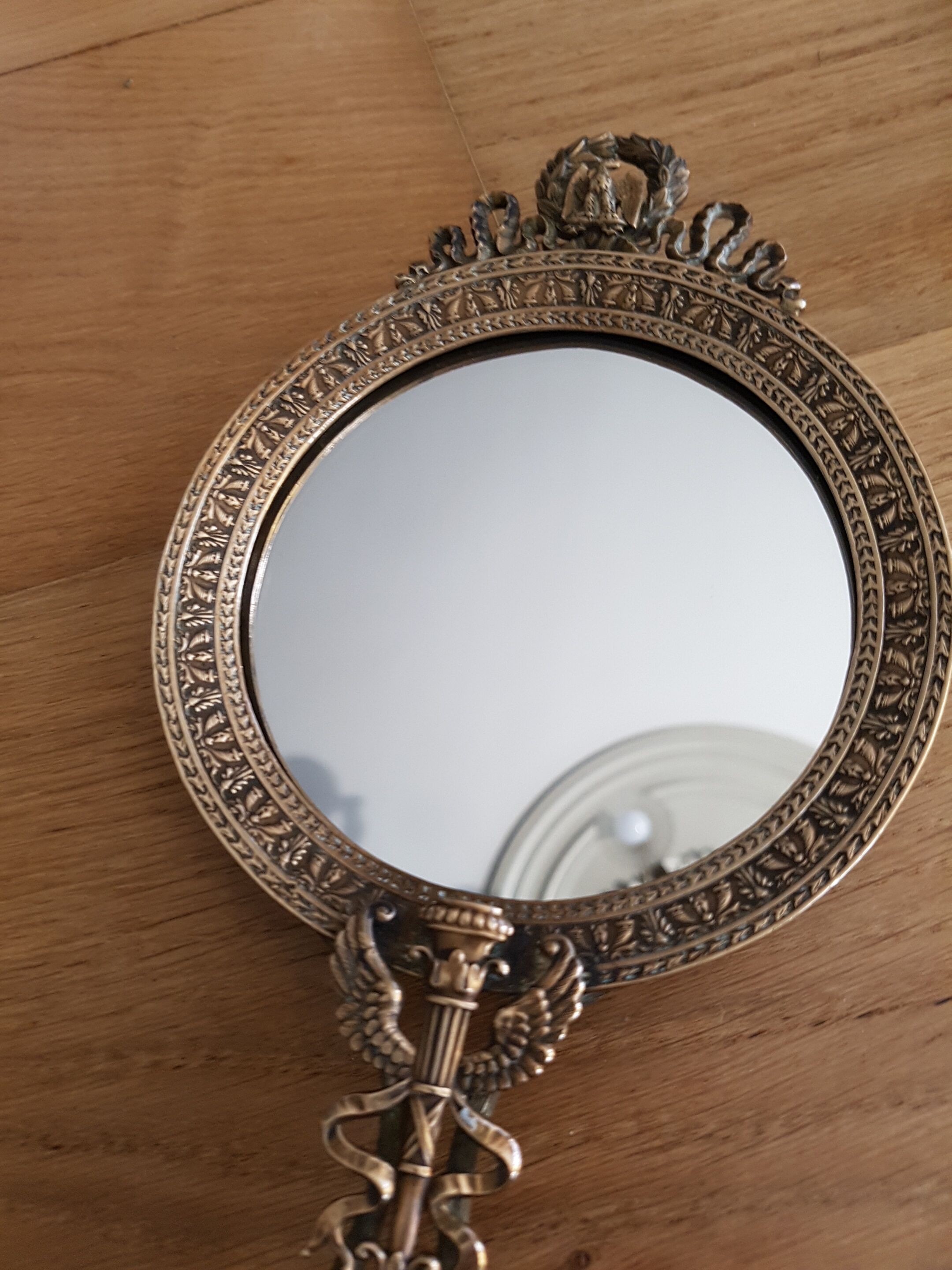 Miroir ancien face à main - 12cm
