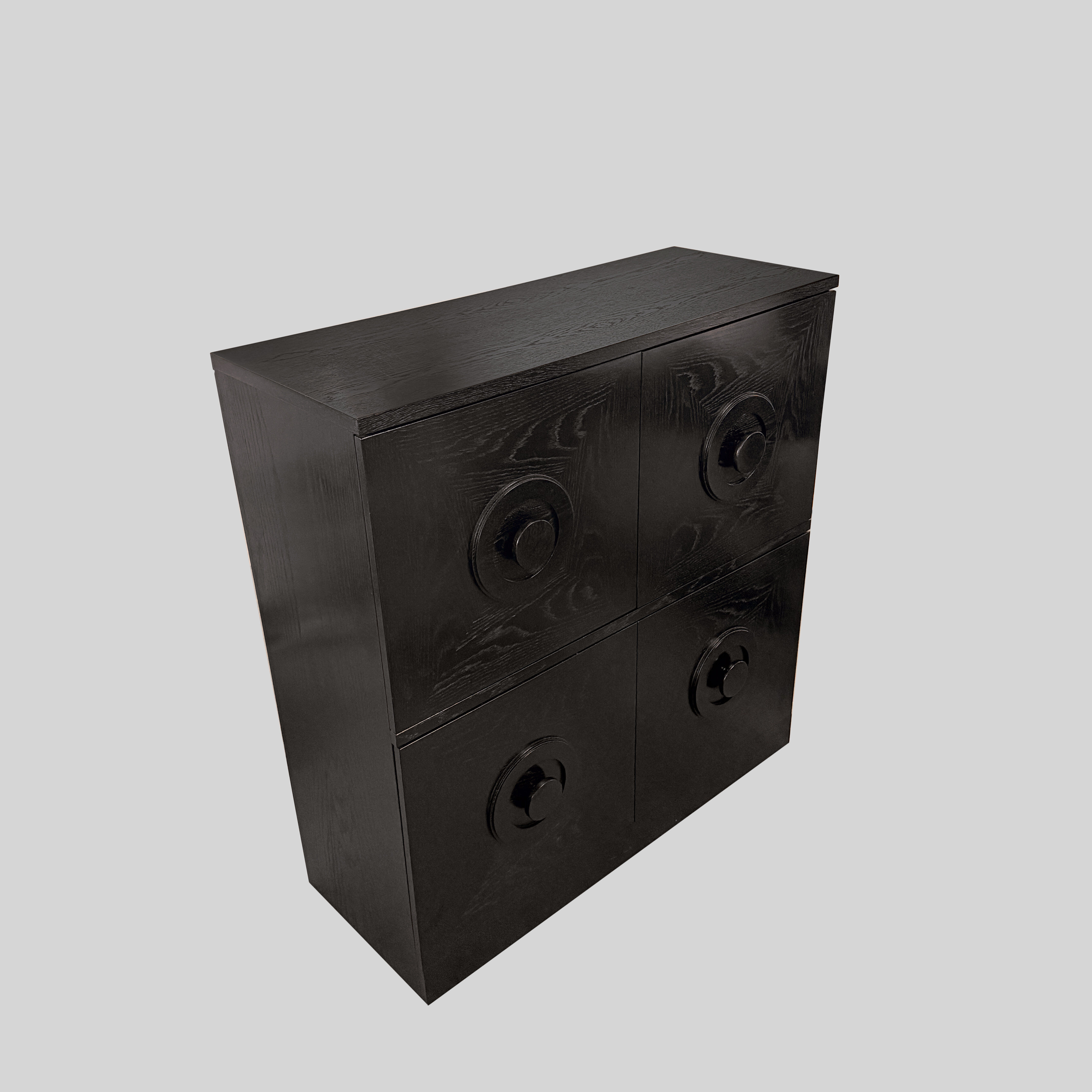 Graphical Defour black cabinet, 1970s.