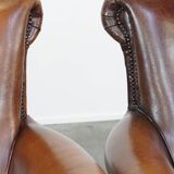 Set of 2 sheepskin leather armchairs