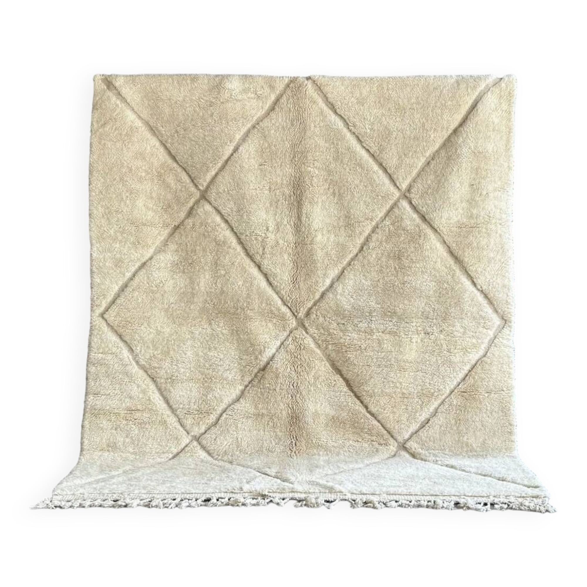 Large white Moroccan Berber rug