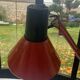Architect's lamp in burgundy red metal, adjustable and articulated vintage