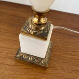 Vintage bedside lamp with marble base and gold metal
