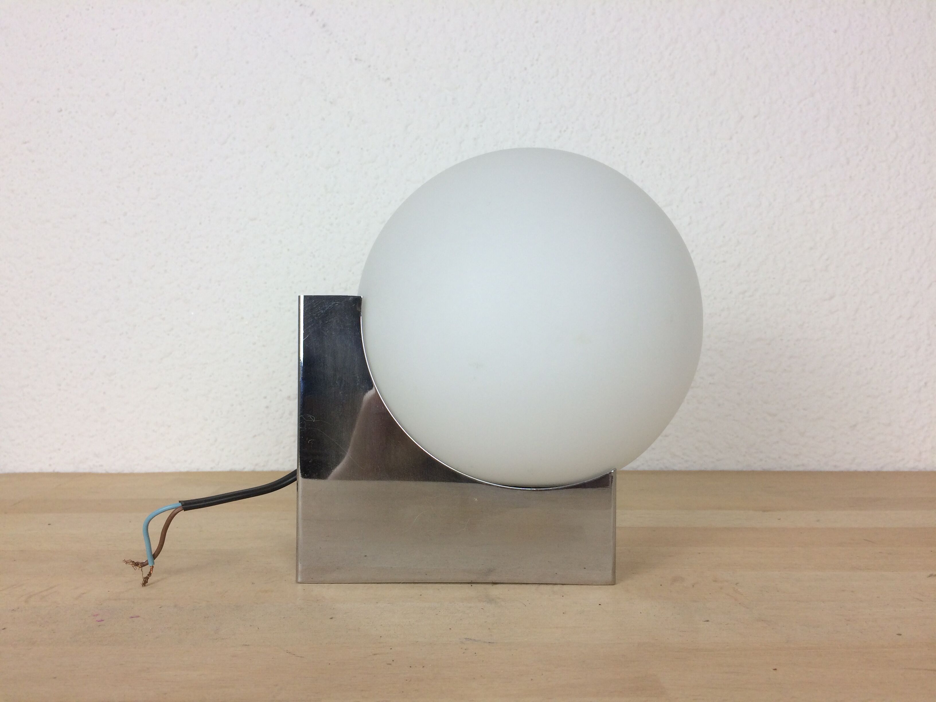 1970 chrome and opaline ball