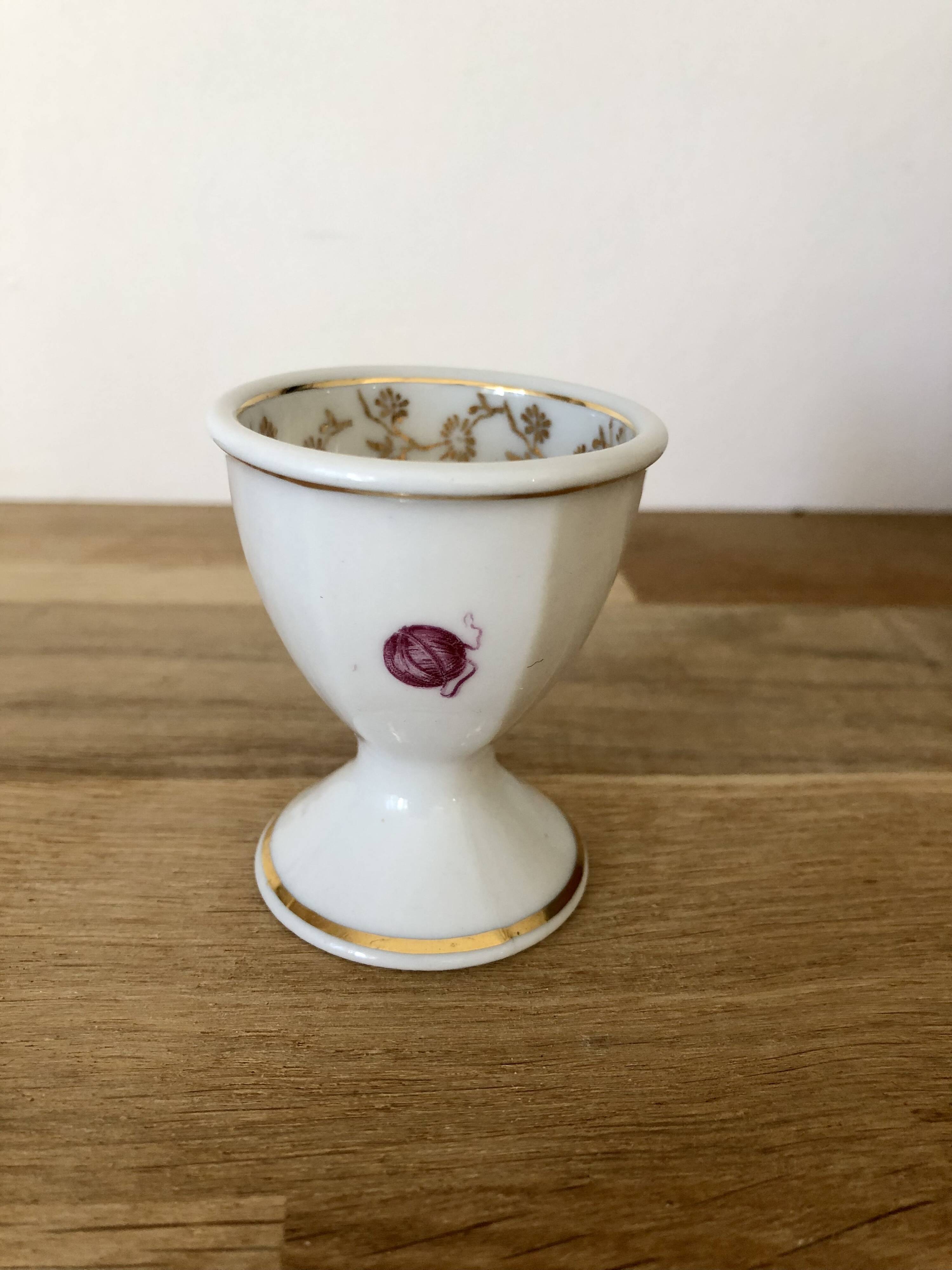 Pretty little vintage egg cup in Limoges porcelain