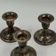 Set of 3 vintage silver-plated candle holders