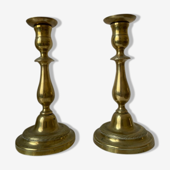 Pair of bronze candlesticks nineteenth century.