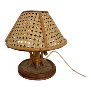 Lampe en cannage de rotin