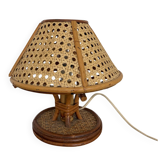 Vintage rattan caned lamp