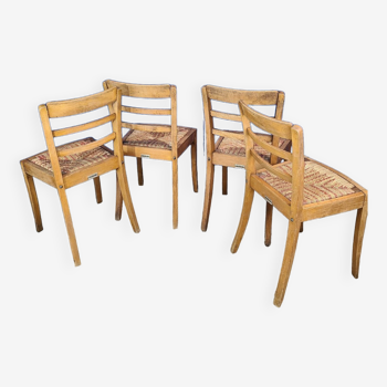 4 chairs of the Monobloc brand around 1950. Color mulching