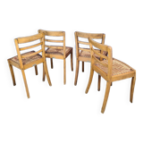 4 chairs of the Monobloc brand around 1950. Color mulching