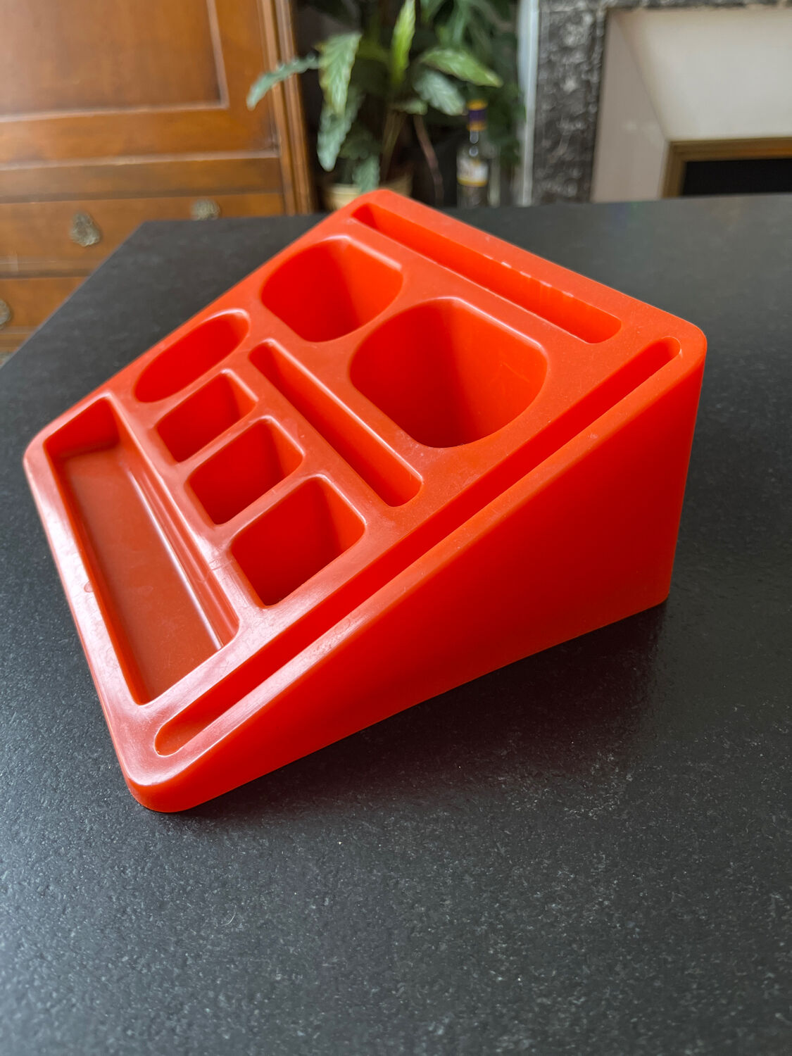 Orange desktop organizer