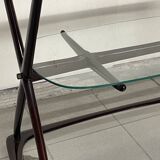 Cesare Lacca 1950 Italian Bar Cart with Brass Wheels