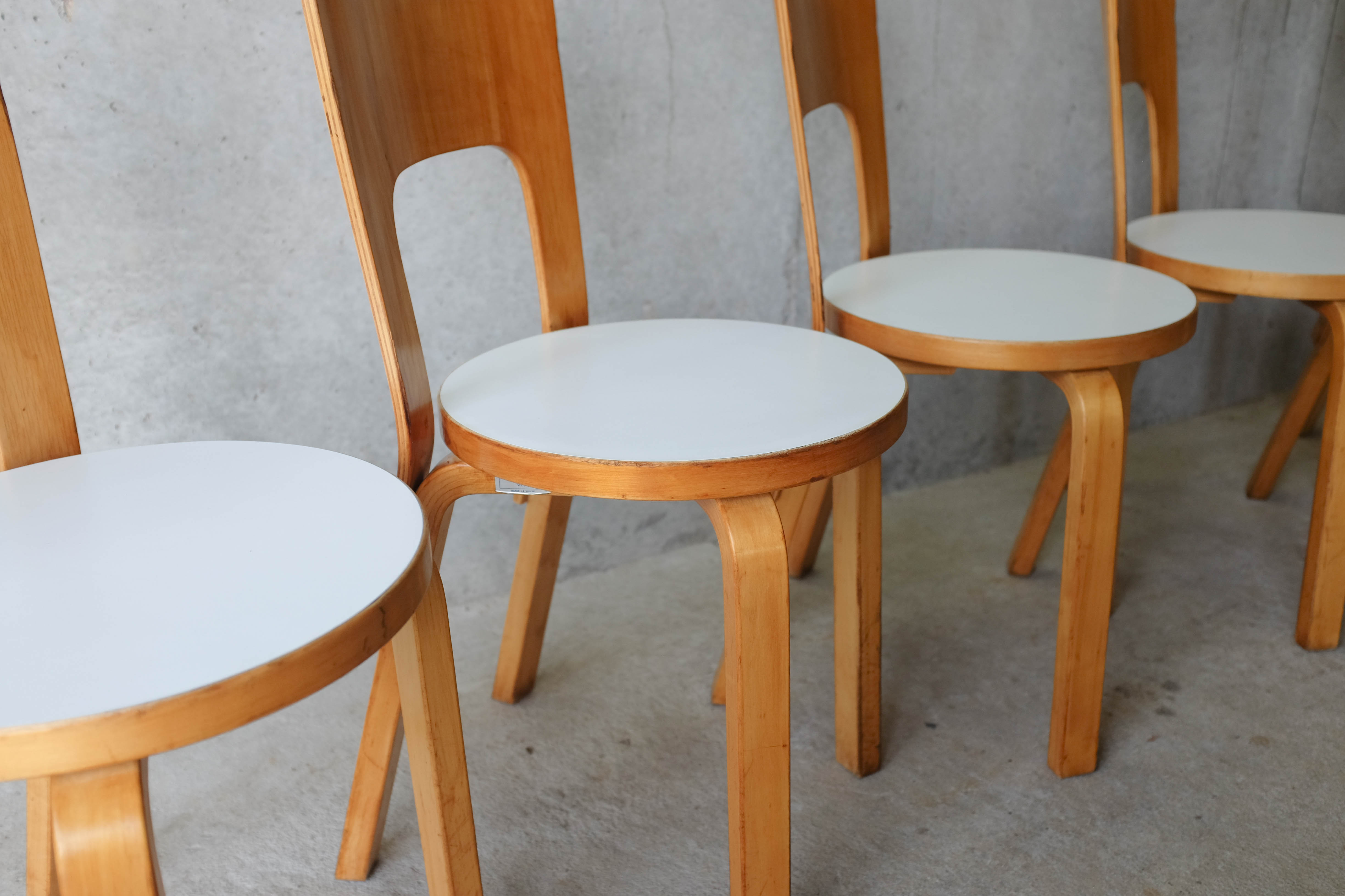 Set of 6 chairs model 66 by Alvar Aalto for Artek