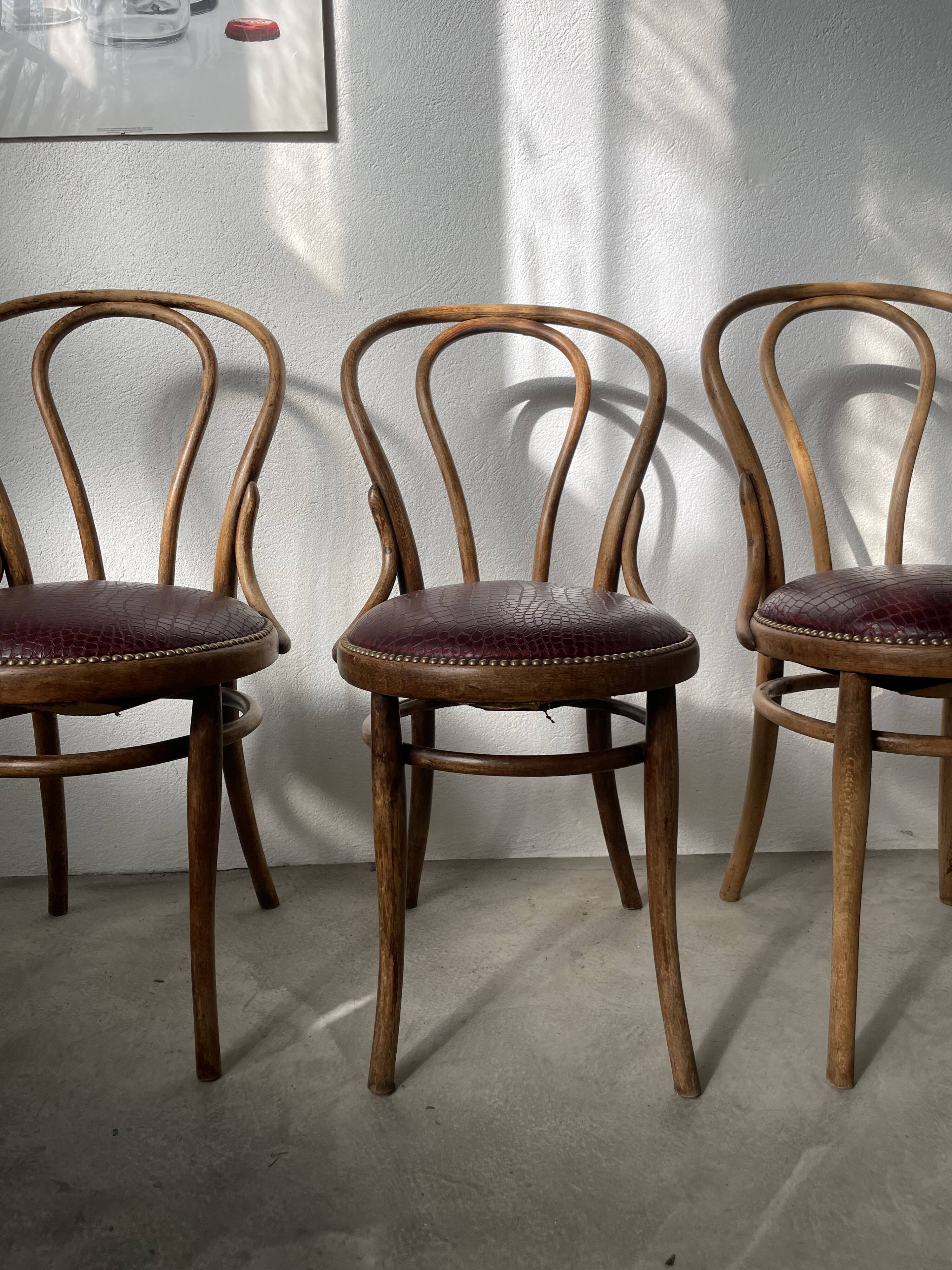 Lot of 6 Josef Kohn curved wood bistro chairs