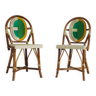 Set of 2 bistro chairs by Italo Gasparucci for ECC Tennis Tournament Antwerp