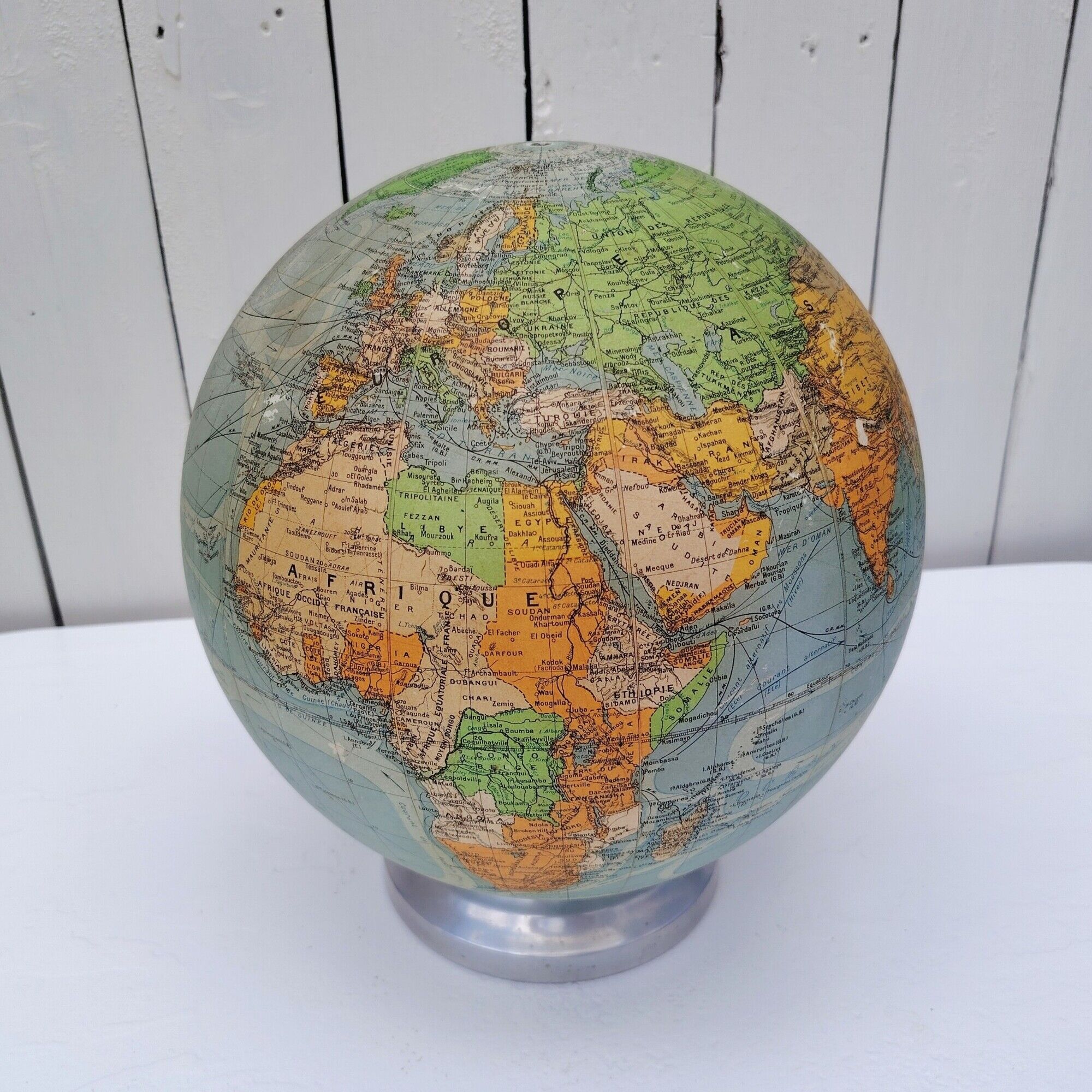Illuminated glass globe, Art Deco, vintage