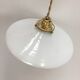 Vintage suspension lamp in white opaline