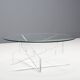 Table basse graphique en lucite et verre, Italie 1970