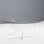 Table basse graphique en lucite et verre, Italie 1970