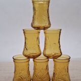 Set of 6 Italian ochre glasses