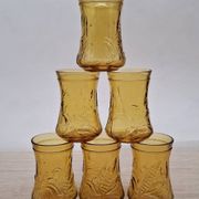 Set of 6 Italian ochre glasses