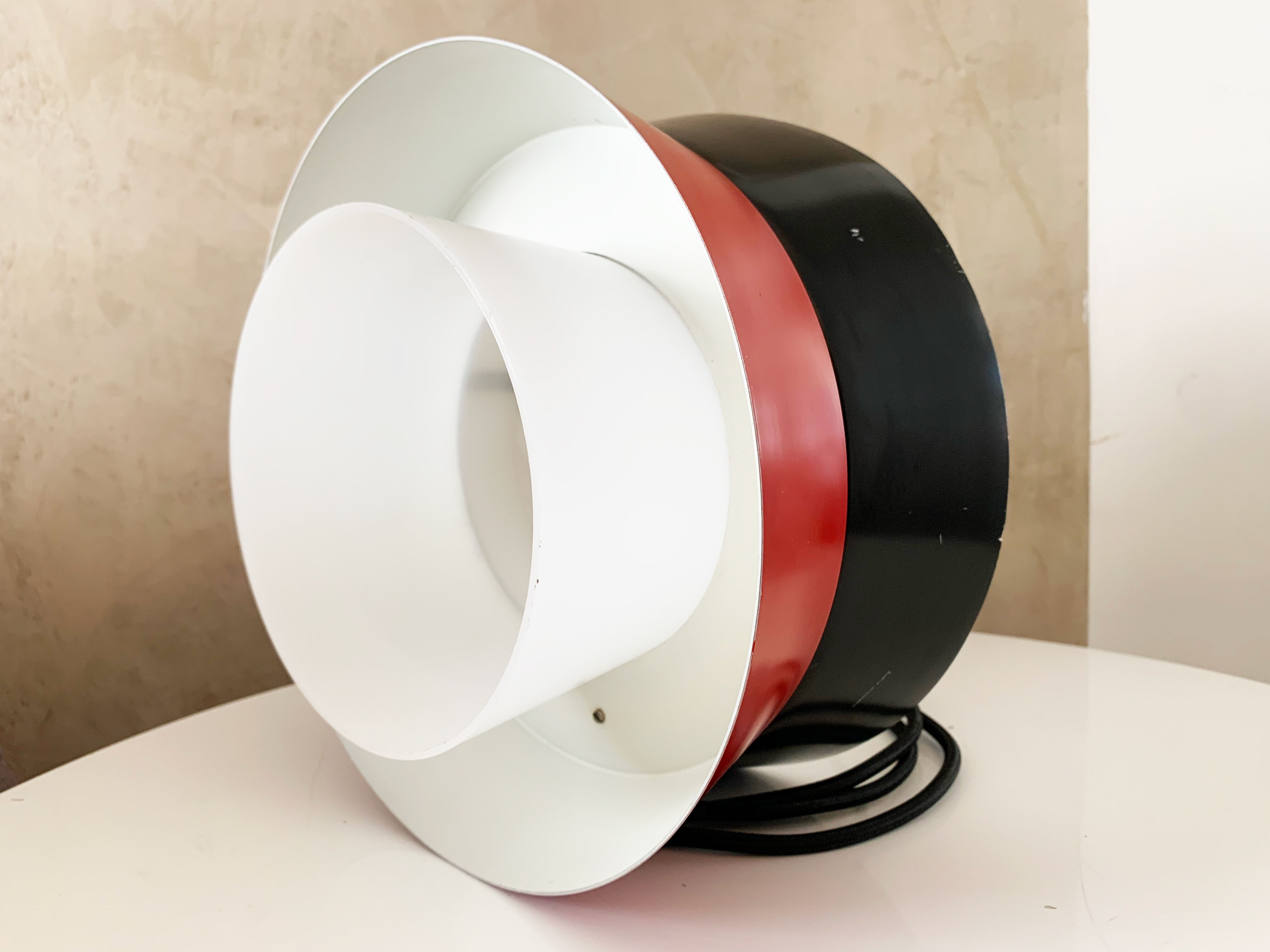 Fog and moerup pendant light - danish mid-century - vintage lamp - red & black - 1960s design