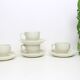 Set of 4 cups and saucers, Sarreguemines, Chardon model, vintage French