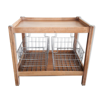 Wooden dessert with chrome steel lockers