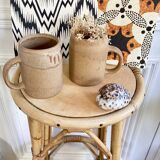 Duo of sandstone mugs