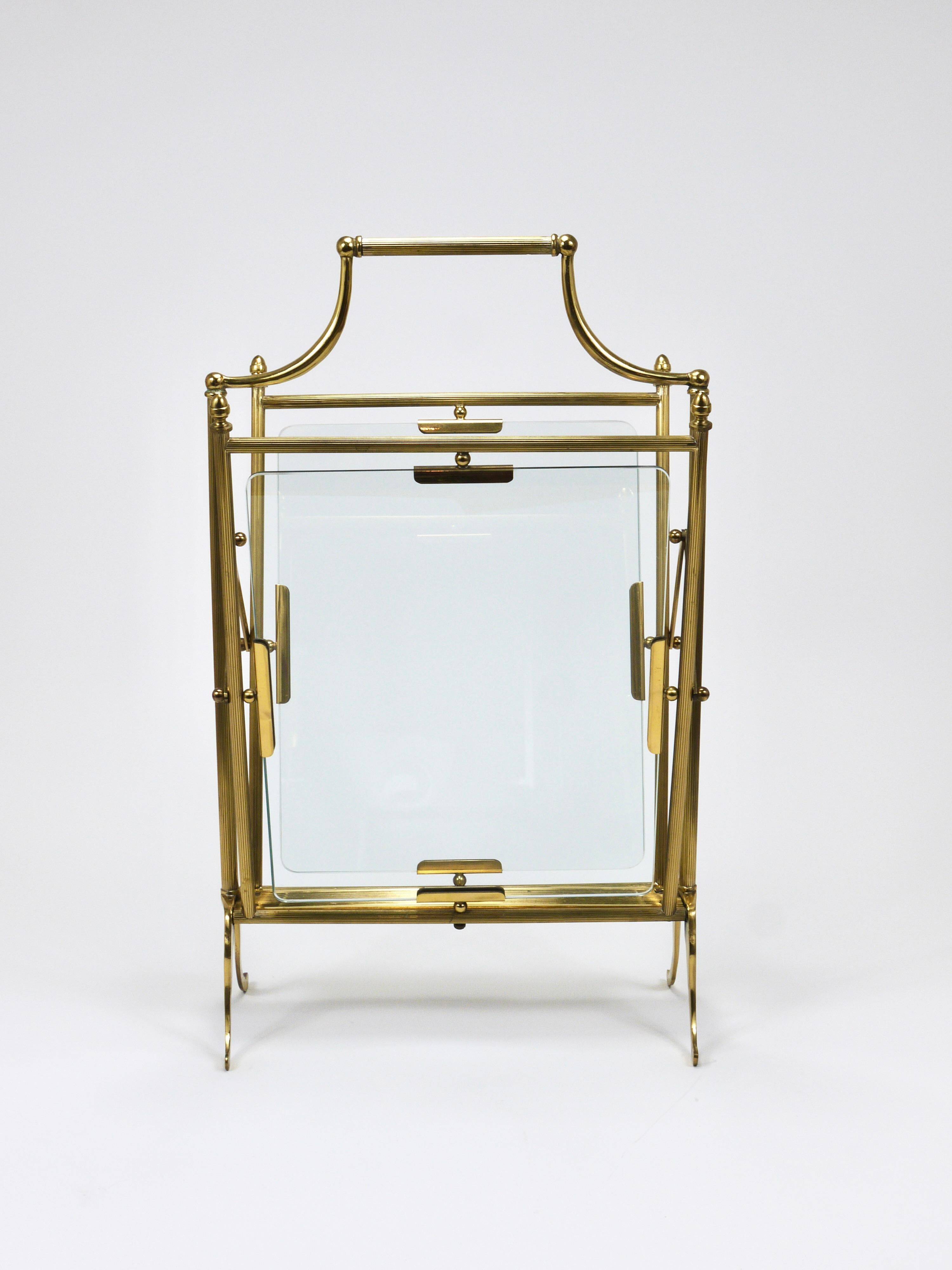 Neoclassical magazine rack by Maison Jansen, France, 1950s.