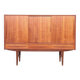 Danish design teak highboard with sliding doors, 1960s