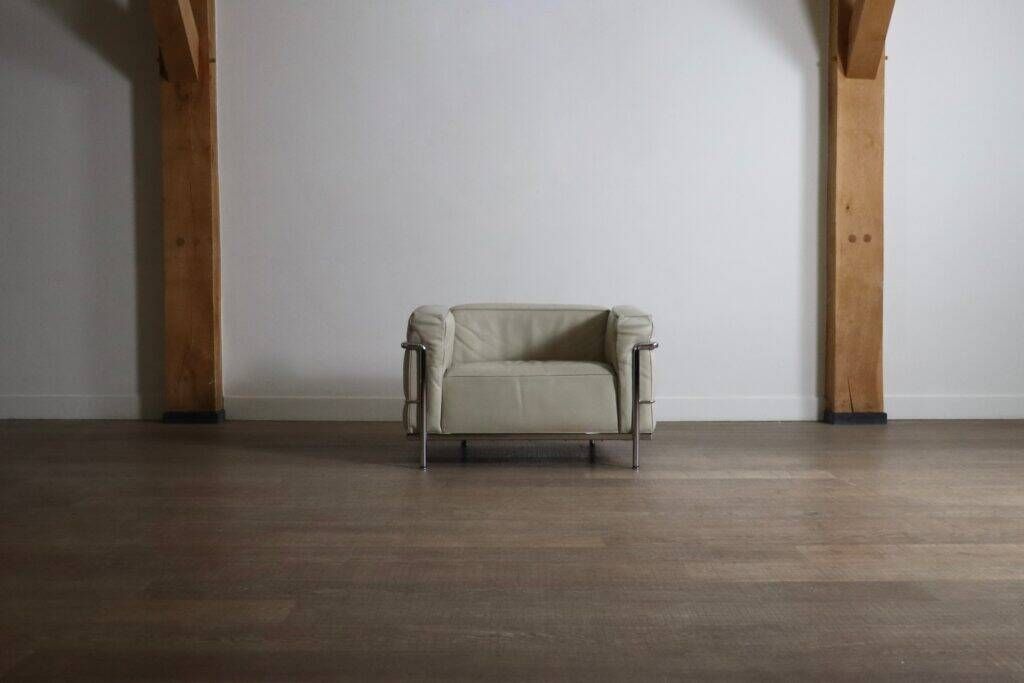 Cassina LC3 armchair by Le Corbusier in leather, Italy 1980s