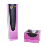 Murano Sommerso Facetted Vase & Bowl set