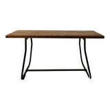 Vintage side table in wood and wrought iron